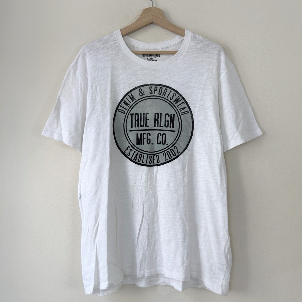 True Religion Denim & Sportswear White Graphic Tee Shirt - XL